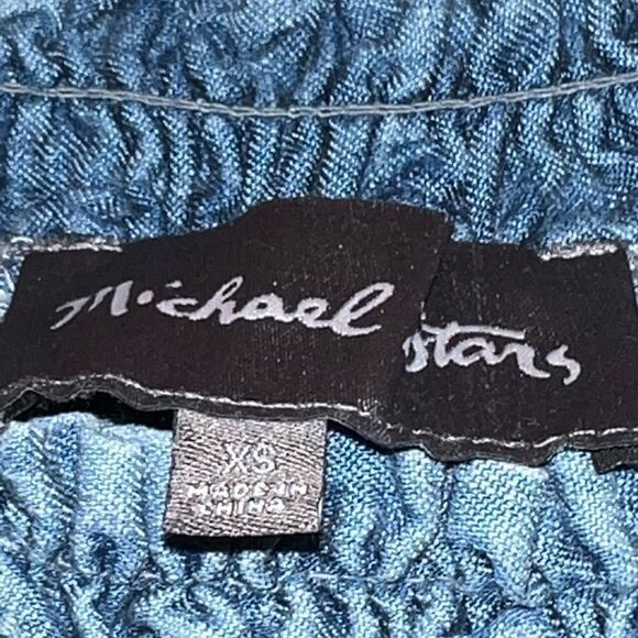 Michael Stars Chambray Off Shoulder Short Sleeved Top Size Extra Small - Picture 3 of 6